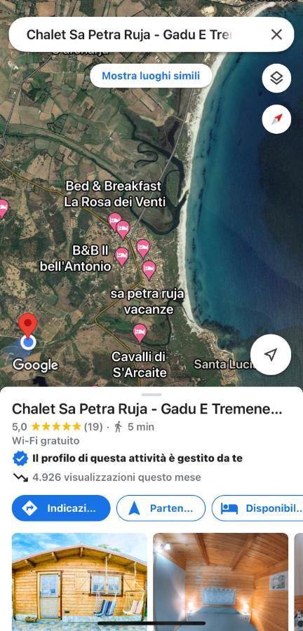 Chalet Sa Petra Ruja - Gadu e Tremene Siniscola Extérieur photo